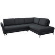 ECKSOFA in Bouclé Schwarz  - Schwarz, Natur, Textil/Metall (288/233cm) - Valnatura