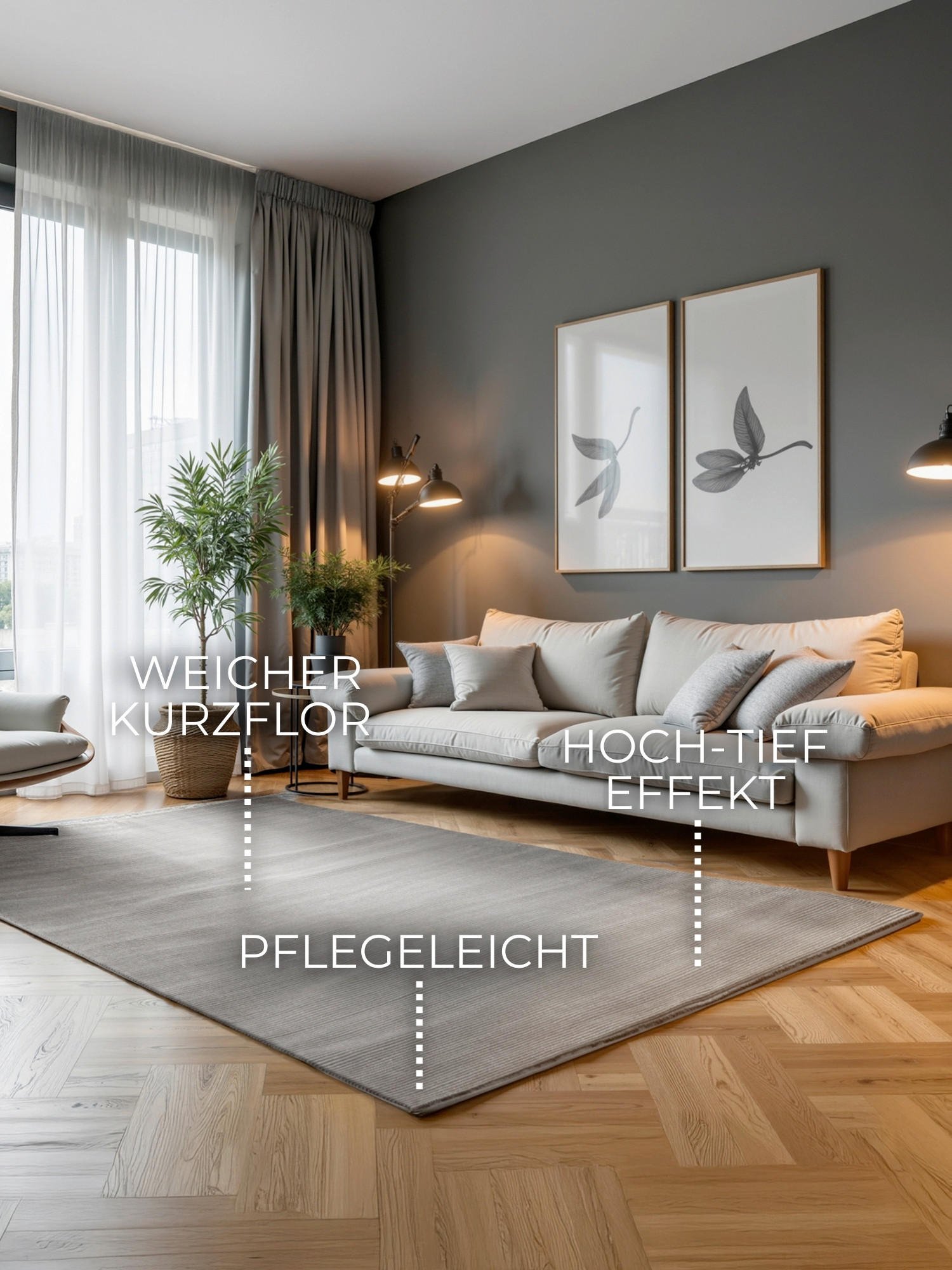 TEPPICH 200/280 cm Perles Creme, Grau  - Creme/Grau, Basics, Kunststoff (200/280cm) - Elle Decoration