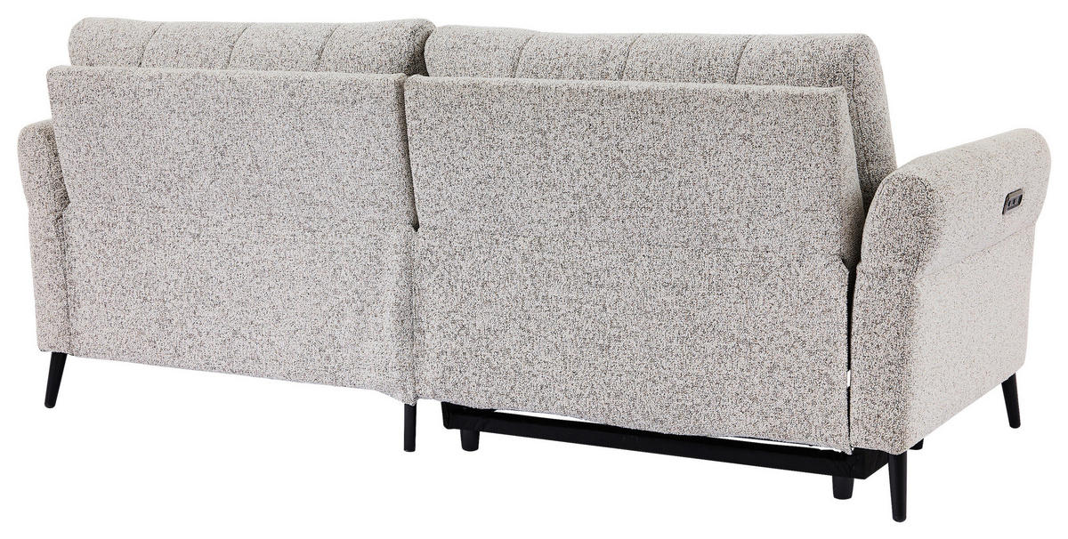 ECKSOFA in Webstoff Grau  220/156 cm  - Grau/Nickelfarben, Design, Textil/Metall (220/156cm) - Carryhome