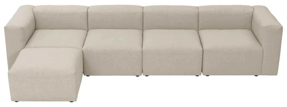 ECKSOFA in Flachgewebe Creme   - Creme, Design, Kunststoff/Textil (350/73/100cm) - Max Winzer