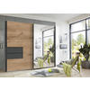 SCHWEBETÜRENSCHRANK 2-türig Graphitfarben, Eichefarben  - Eichefarben/Schwarz, MODERN, Holzwerkstoff/Metall (250/216/65cm) - Stylife