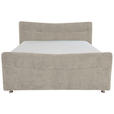 BOXSPRINGBETT 180/200 cm in Greige - Chromfarben/Greige, KONVENTIONELL, Textil/Metall (180/200cm) - Esposa