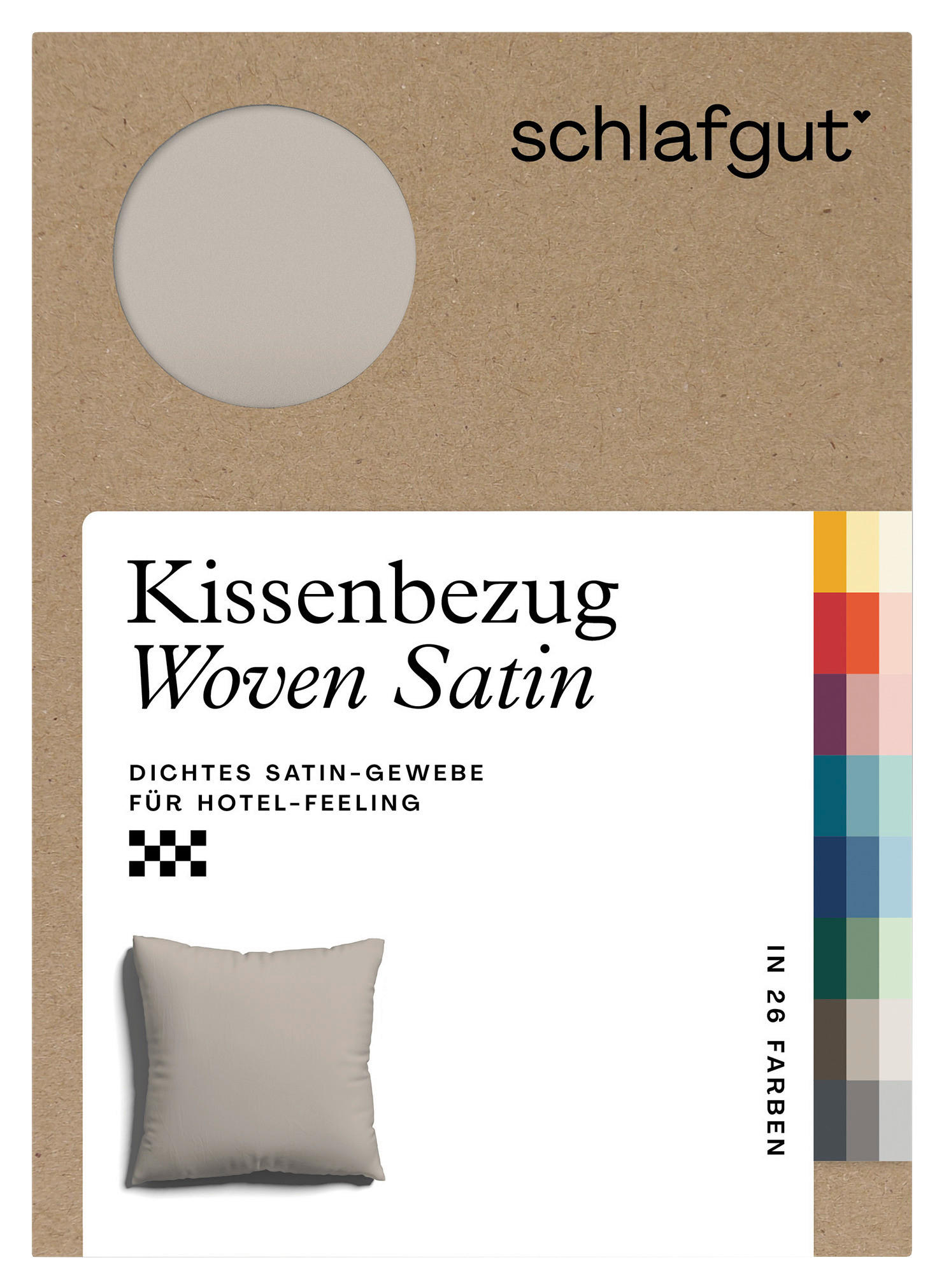 KOPFKISSENBEZUG WOVEN SATIN 80/80 cm  - Taupe, Basics, Textil (80/80cm) - Schlafgut