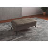 HOCKER in Leder Grau  - Schwarz/Grau, Konventionell, Leder/Metall (102/47/69cm) - Sit & More
