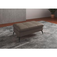 HOCKER in Leder Grau  - Schwarz/Grau, Konventionell, Leder/Metall (102/47/69cm) - Sit & More