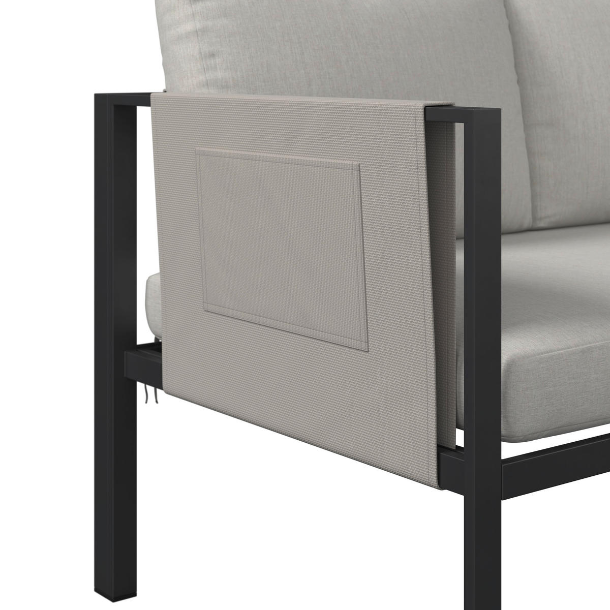 LOUNGEGARNITUR 191,5/120 cm Eisen  - Schwarz/Grau, Design, Glas/Textil (191,5/120cm) - Ambia Garden