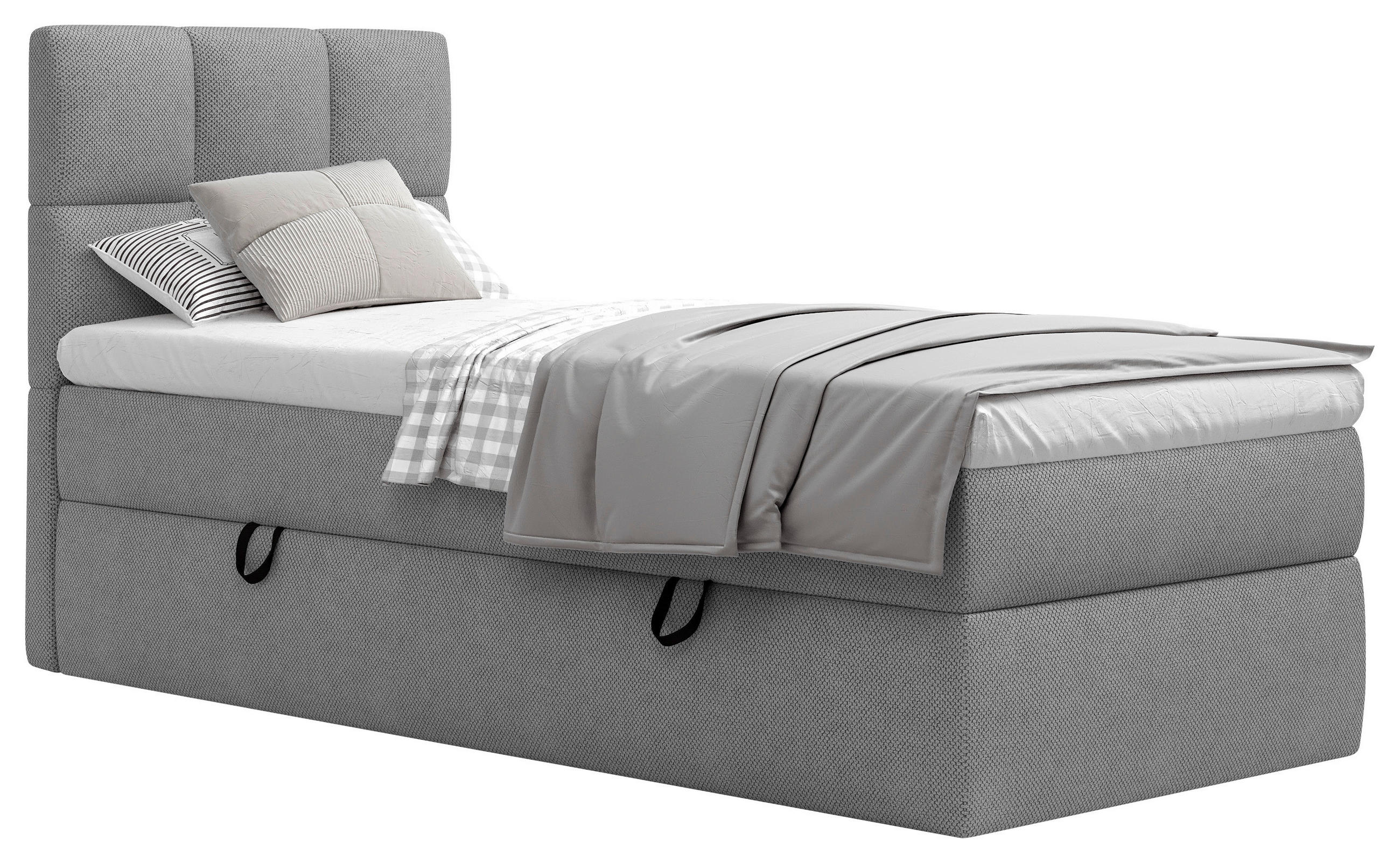BOXSÄNG 90/200 cm  i mörkgrå  - mörkgrå/svart, Modern, trämaterial/trä (90/200cm) - MID.YOU