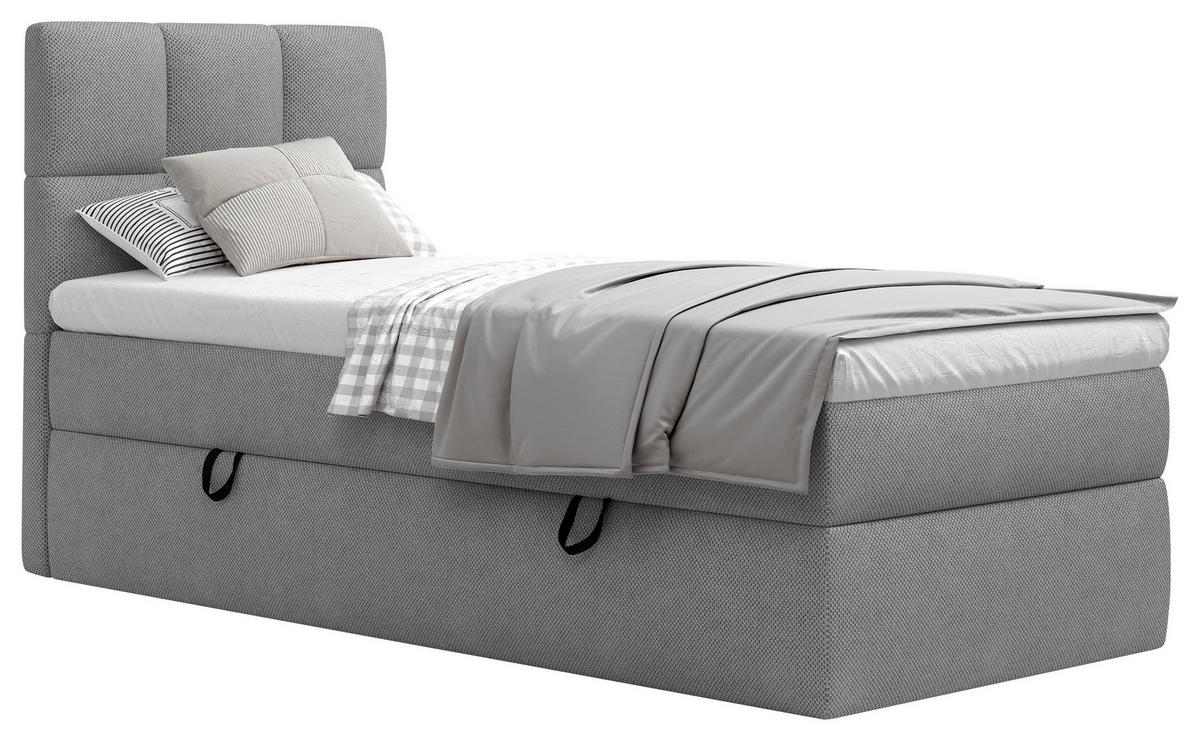 BOXSÄNG 90/200 cm  i mörkgrå  - mörkgrå/svart, Modern, trämaterial/trä (90/200cm) - MID.YOU