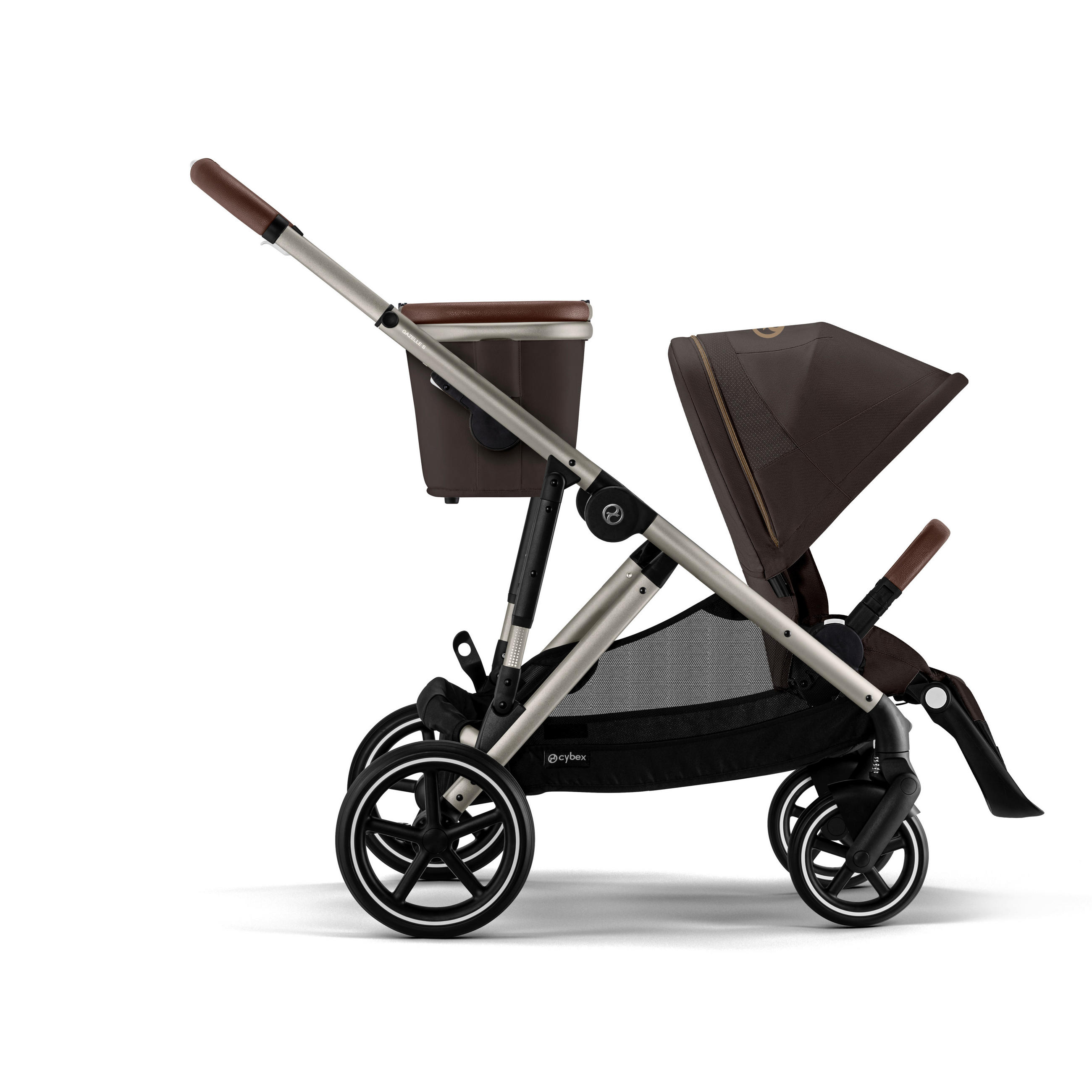 KINDERWAGEN Gazelle S  - Taupe/Dunkelbraun, Basics, Metall (107,5/66/110cm) - cybex GOLD