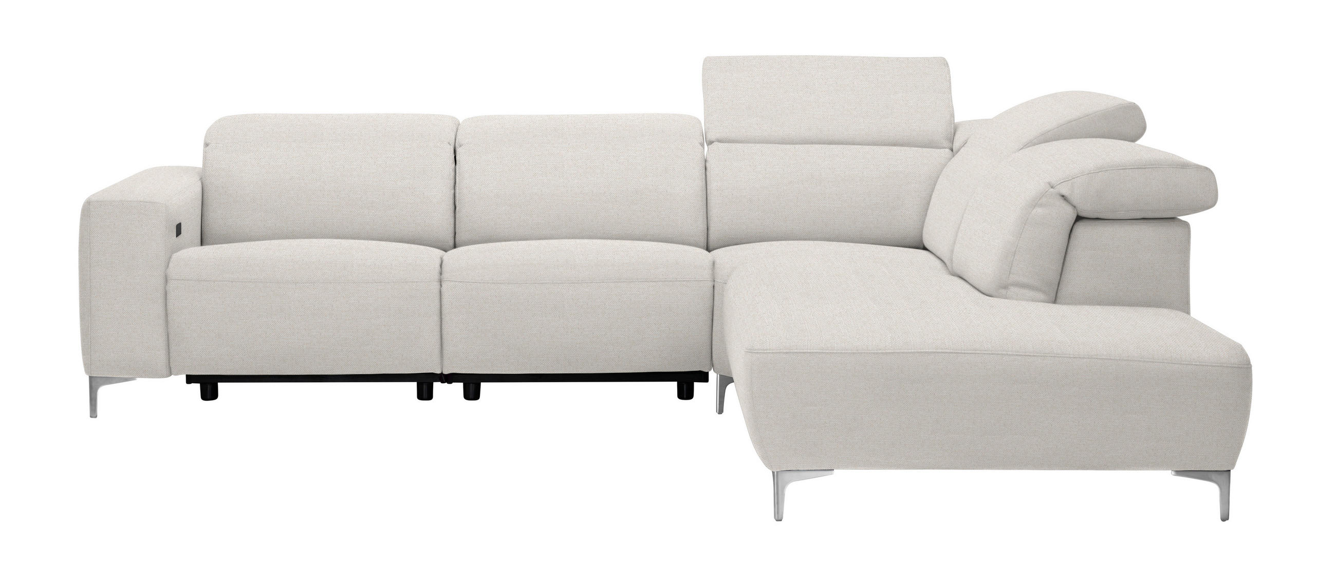 ECKSOFA Beige Flachgewebe  - Beige, Design, Textil/Metall (290/238cm) - Pure Home Lifestyle