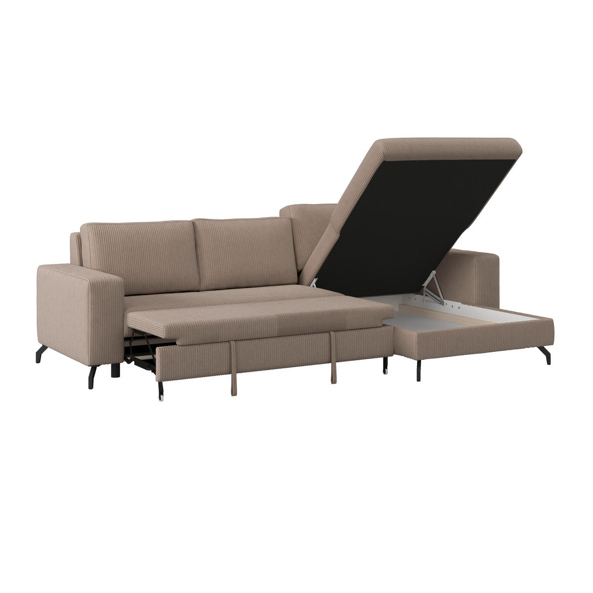 ECKSOFA Cappuccino  - Cappuccino, Trend, Textil (290/178cm) - P & B