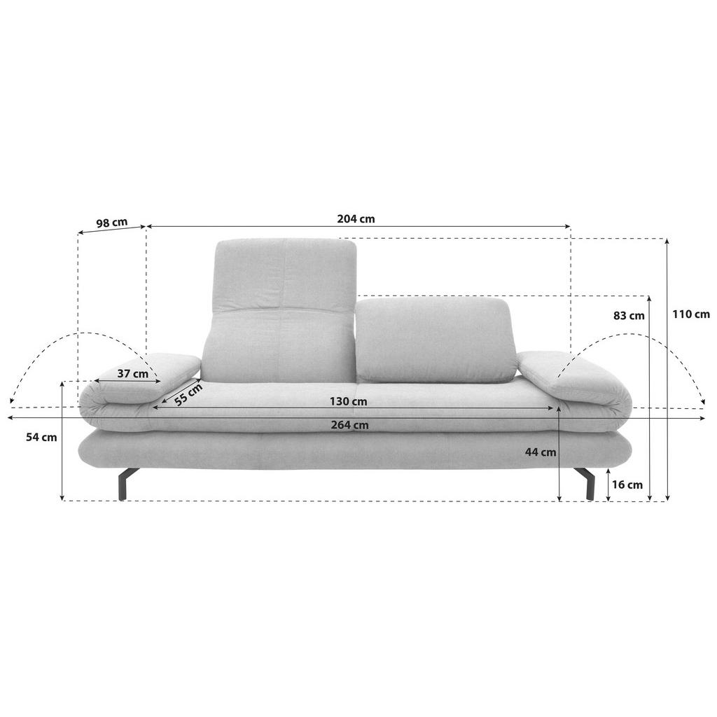 Thumbnail - Looks by W.Joop Zweisitzer-Sofa Looks Xiii, Dunkelgrün, Textil, Uni, 2-Sitzer, 204 (264)x83 (110)x98 cm, Made in EU, FSC...