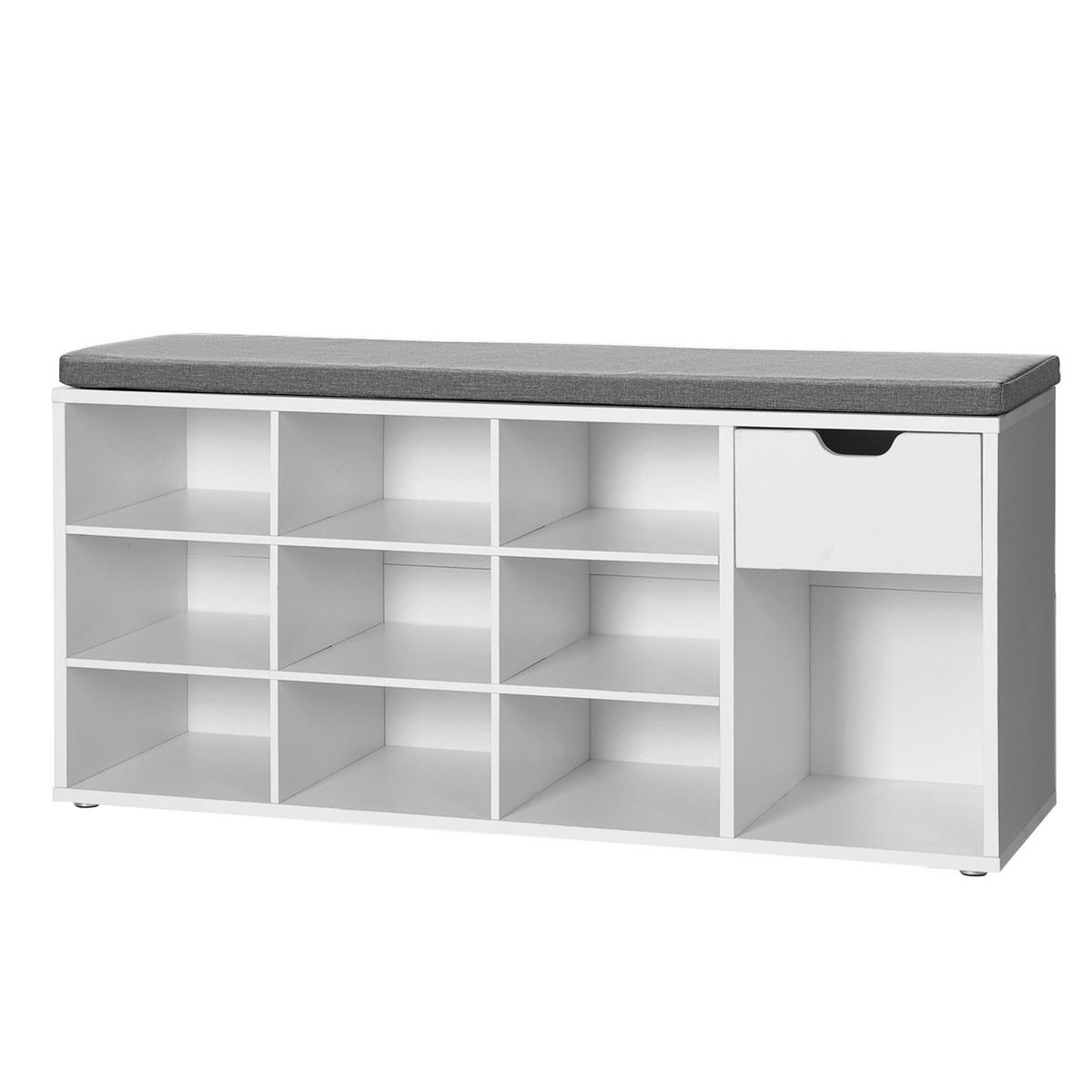 LAVICA DO PREDSIENE, 104/48/30 cm - sivá/biela, Trend, kompozitné drevo (104/48/30cm) - Boxxx