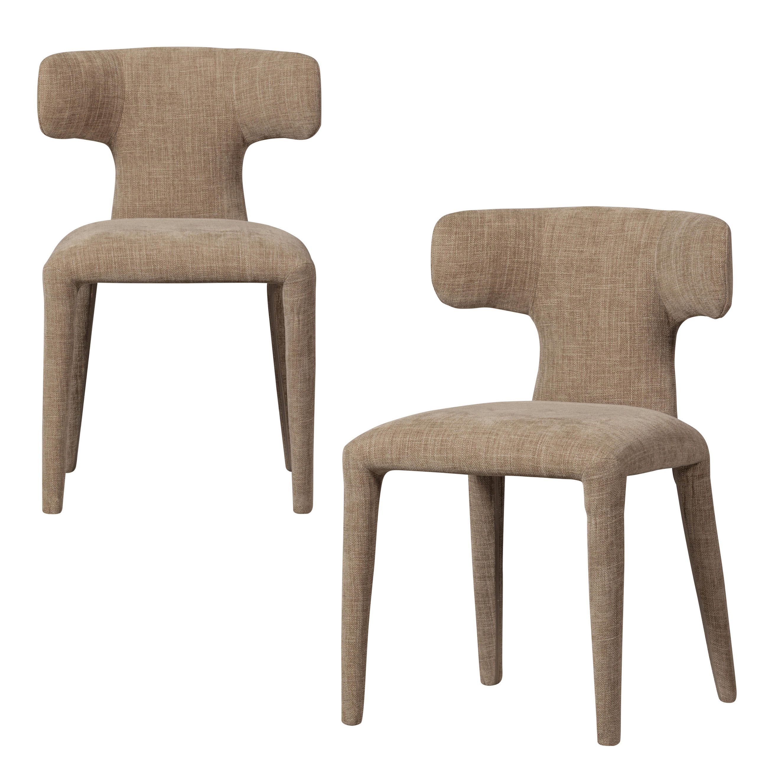 STUHL-SET 2 Stück in Webstoff Textil - Sandfarben, Design, Textil (52/78/53cm) - Livetastic