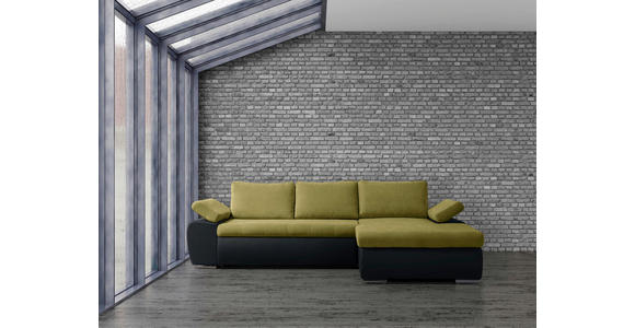 ECKSOFA in Flachgewebe Gelb, Grau  - Gelb/Grau, Design, Kunststoff/Textil (271/175cm) - Xora