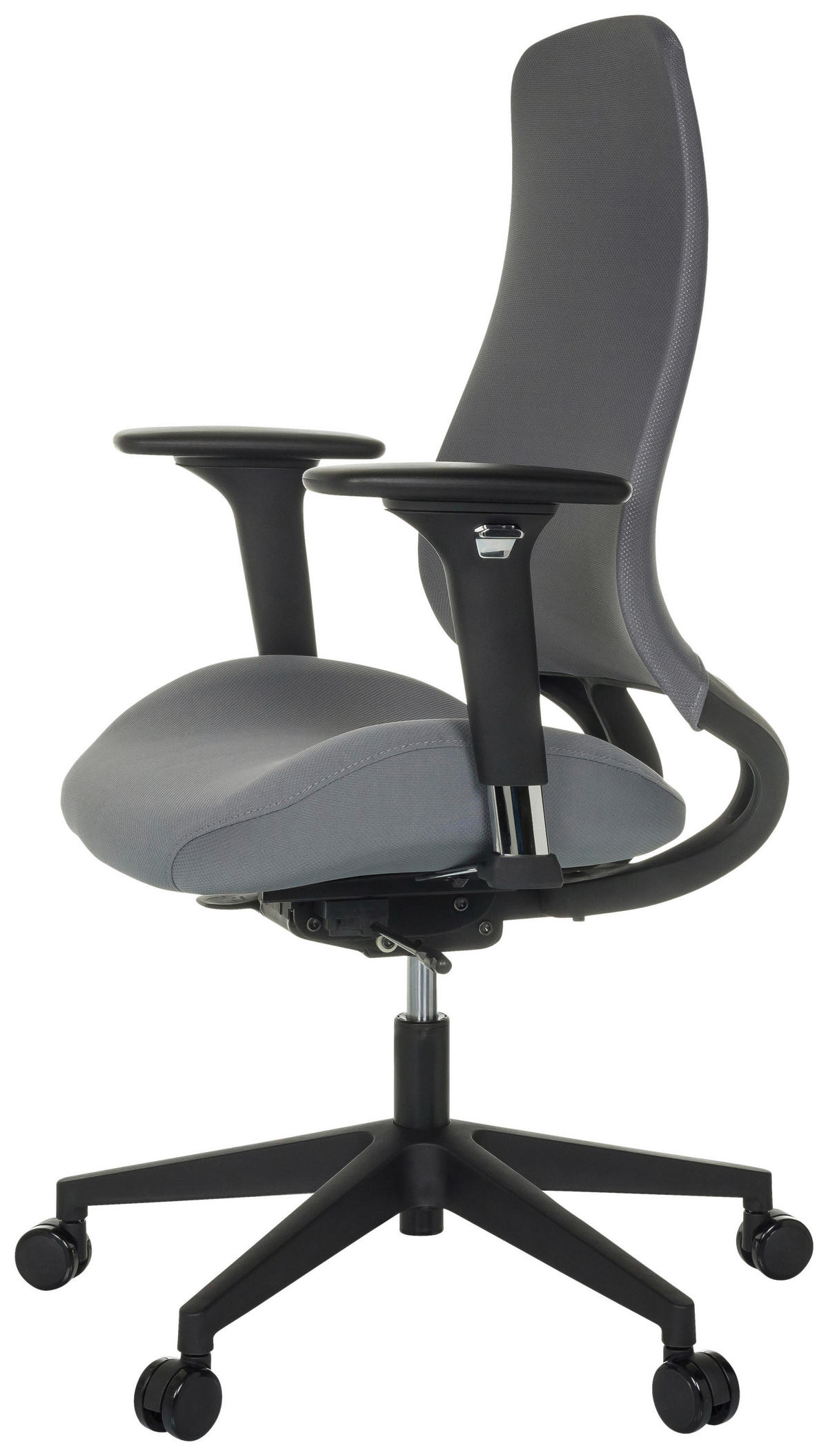 OTOČNÁ ŽIDLE, plochá tkanina, šedá - šedá/černá, Moderní, textil/plast (67/111 - 120/64cm) - MID.YOU
