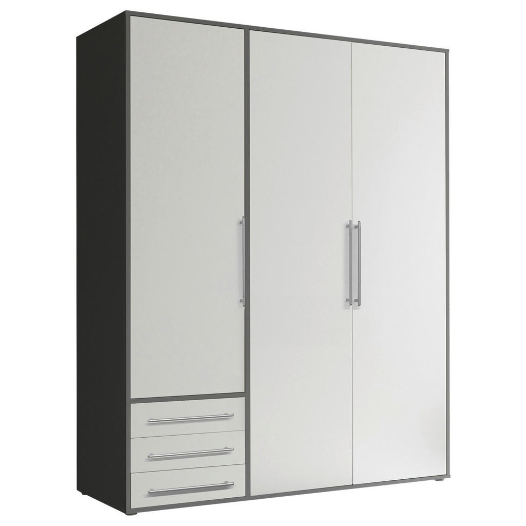 Drehtürenschrank Mit Laden 155cm Lyss Weiß/graphit