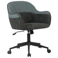 DREHSTUHL Lederlook, Webstoff Anthrazit, Grün  - Anthrazit/Schwarz, Modern, Kunststoff/Textil (61/79-86,5/59cm) - Stylife