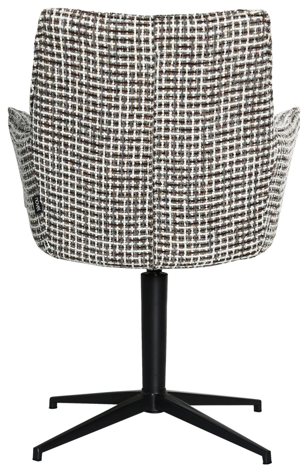 ARMLEHNSTUHL  in Eisen Chenille  - Graubraun/Schwarz, MODERN, Textil/Metall (59,5/87,5/62,5cm) - Novel