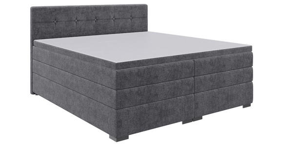 BOXSPRINGBETT 200/200 cm  in Grau  - Schwarz/Grau, KONVENTIONELL, Kunststoff/Textil (200/200cm) - Carryhome