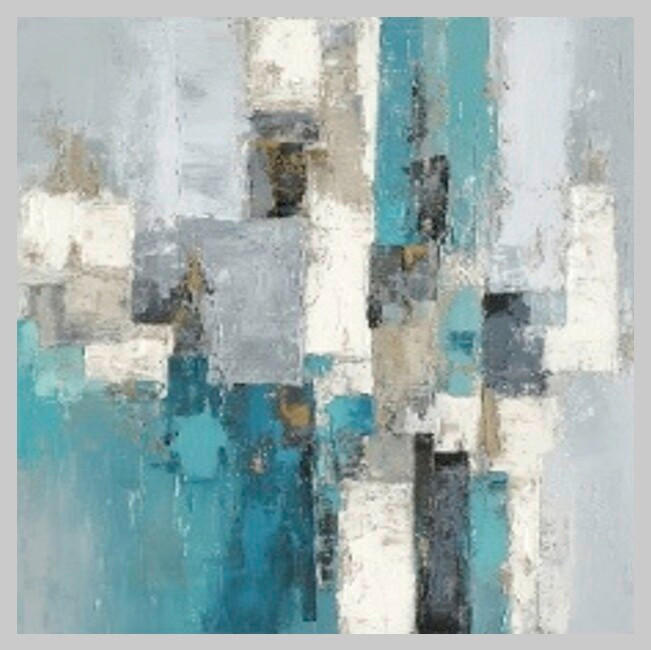 Euroart Leinwandbild Strong Teal I Mehrfarbig 55x55 cm