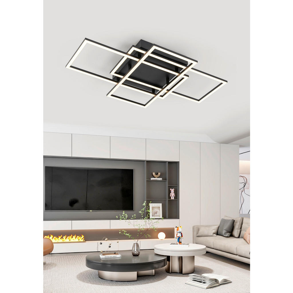 Thumbnail - Novel Led-Deckenleuchte Pro, Schwarz, Metall, Kunststoff, Uni,Uni, länglich,länglich, 36x7.5x58 cm, Lampen & Leuchten, I...