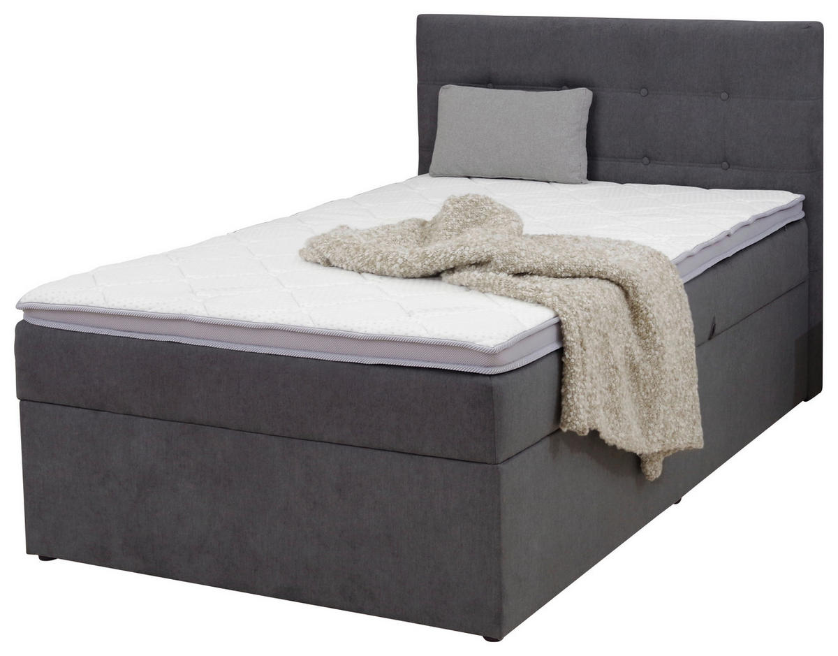 BOXBETT 120/200 cm  in Anthrazit  - Anthrazit/Schwarz, Konventionell, Kunststoff/Textil (120/200cm) - Carryhome