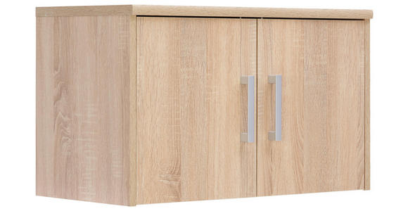 AUFSATZSCHRANK - Silberfarben/Sonoma Eiche, KONVENTIONELL, Holzwerkstoff/Metall (72/43/36cm) - Xora
