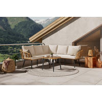 LOUNGEGARNITUR 4-teilig   187/67/187 cm Eisen  - Beige/Naturfarben, MODERN, Glas/Kunststoff (187/67/187cm) - Ambia Garden