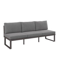 LOUNGESOFA 201/74/76 cm Aluminium  - Dunkelgrau/Anthrazit, Design, Textil/Metall (201/74/76cm) - Amatio