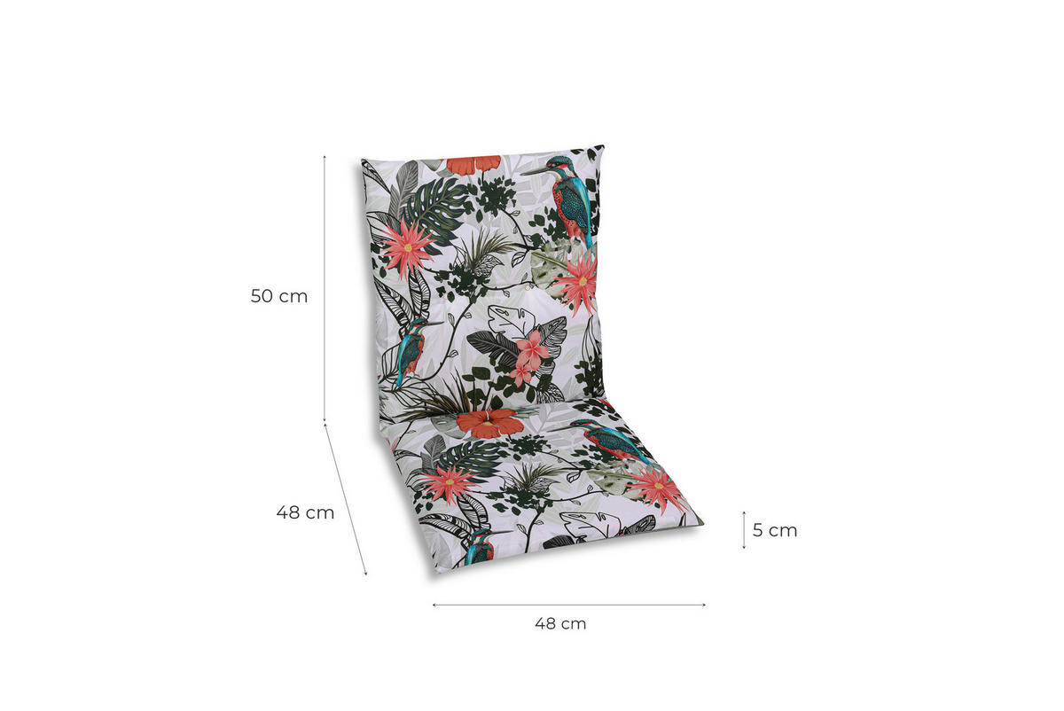 SESSELAUFLAGENSET in Grün, Orange, Hellgrau Floral  - Hellgrau/Orange, Basics, Textil (48/5/98cm)