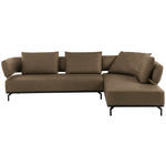 ECKSOFA Palio in Echtleder Braun  302/237 cm  - Schwarz/Braun, Design, Leder/Metall (302/237cm) - Dieter Knoll
