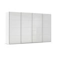 SCHWEBETÜRENSCHRANK 360/223/68 cm 4-türig Weiß Hochglanz, Weiß  - Weiß Hochglanz/Alufarben, Basics, Holzwerkstoff/Metall (360/223/68cm) - Novel