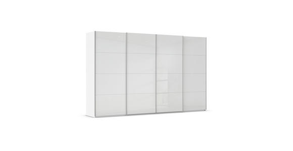 SCHWEBETÜRENSCHRANK 360/223/68 cm 4-türig Weiß Hochglanz, Weiß  - Weiß Hochglanz/Alufarben, Basics, Holzwerkstoff/Metall (360/223/68cm) - Novel