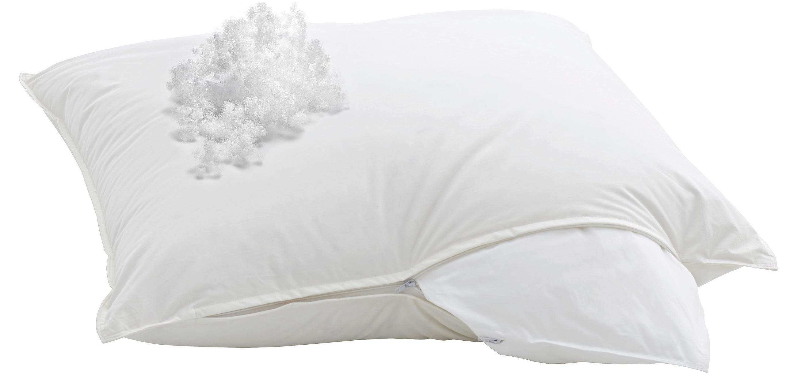 KOPFKISSEN 65/100 cm  - Weiss, Basics, Naturmaterialien (65/100cm) - Billerbeck