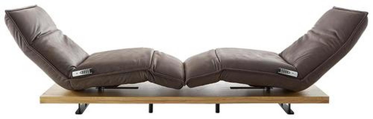 ZWEISITZER-SOFA mit Funktionen Dunkelbraun Echtleder  - Eichefarben/Dunkelbraun, Natur, Leder/Metall (240/63/115cm) - Koinor