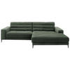 ECKSOFA in Cord Olivgrün  - Schwarz/Olivgrün, Design, Textil/Metall (296/207cm) - Dieter Knoll
