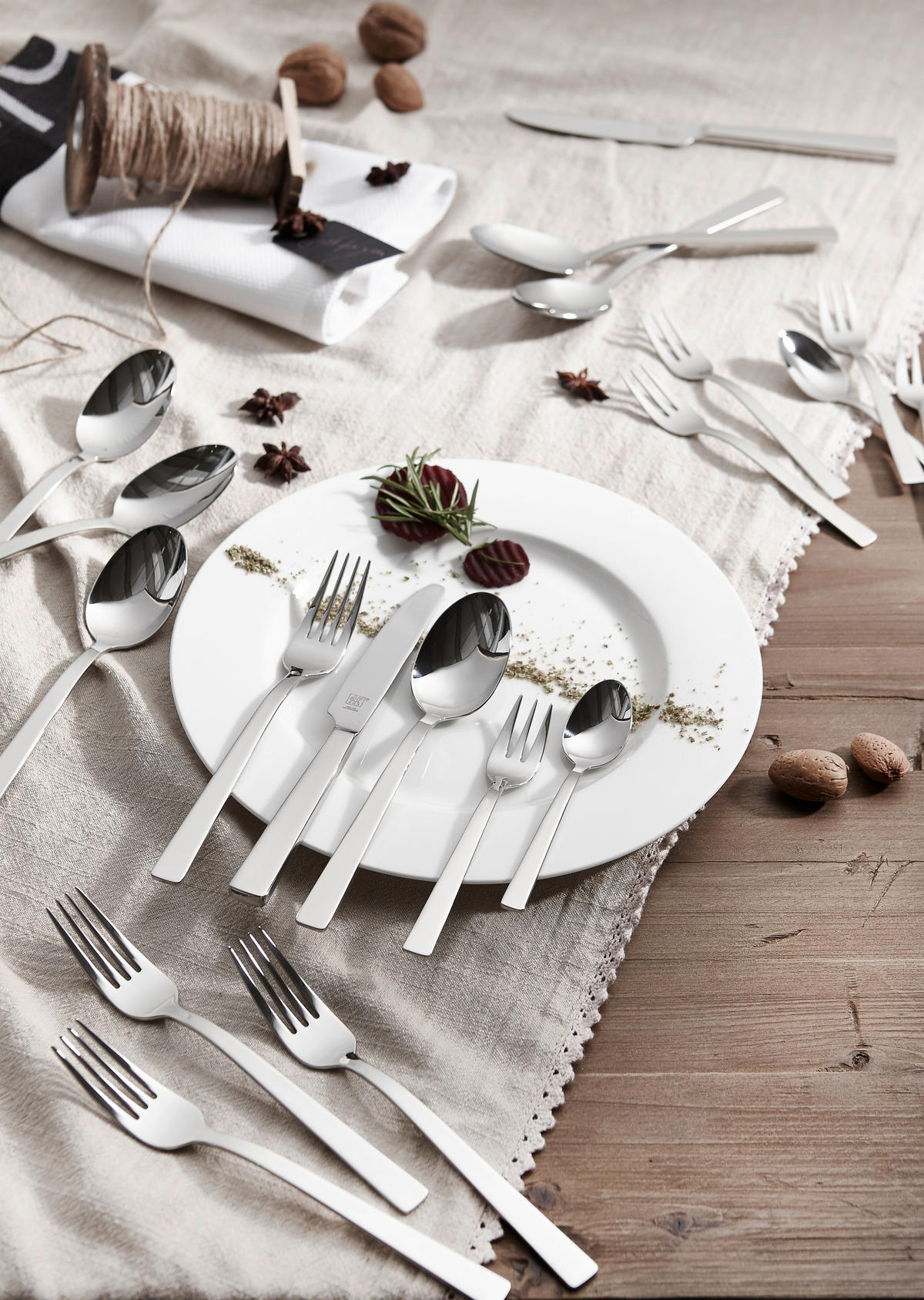 BESTECKSET  100-teilig  - Silberfarben, Basics, Metall (37,5/17,0/49,5cm) - Zwilling