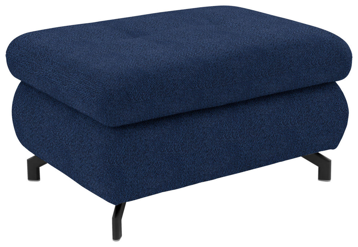 ECKSOFA in Chenille Dunkelblau  310/220 cm  - Schwarz/Dunkelblau, Design, Textil/Metall (310/220cm) - Beldomo Style