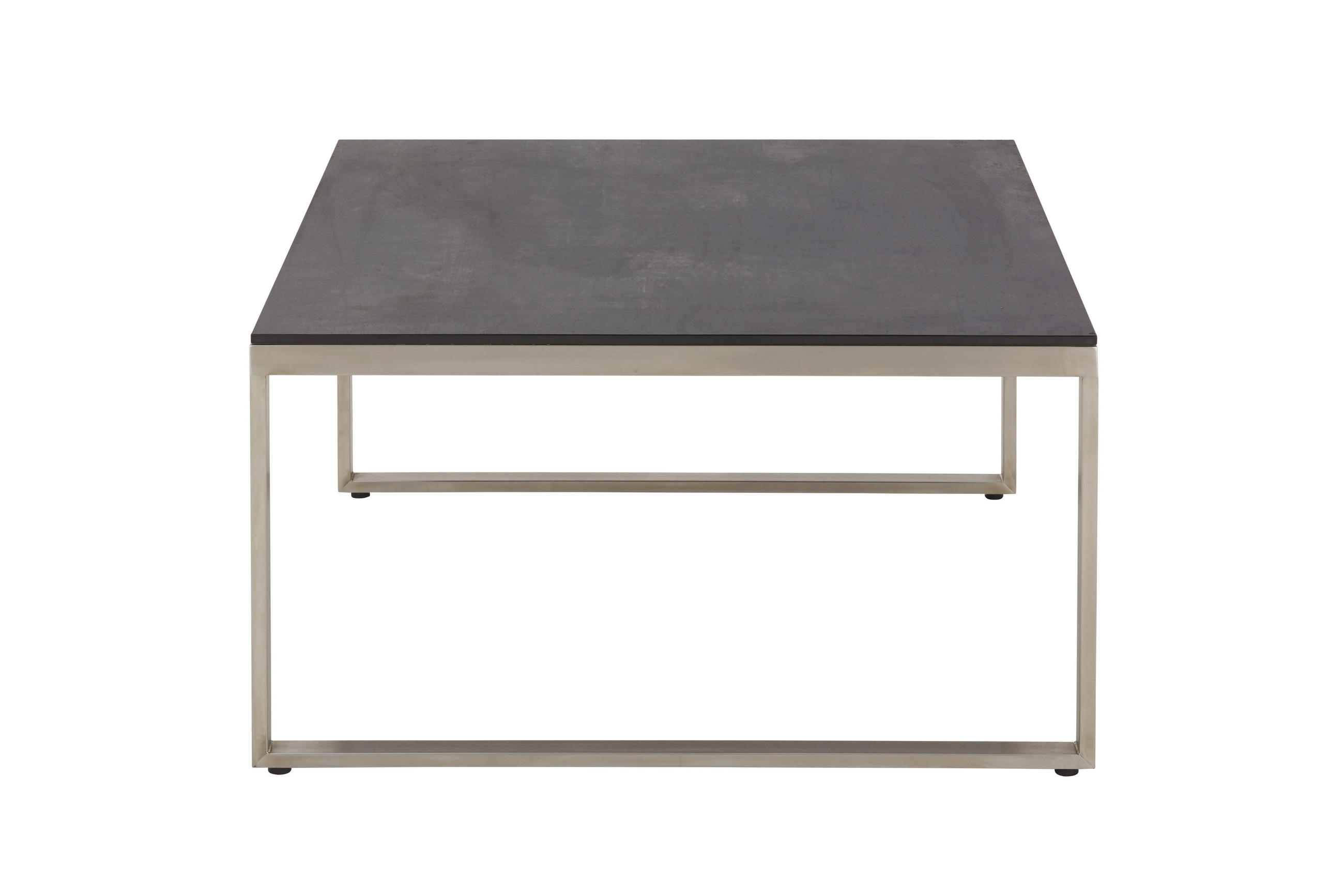 MASĂ DE LOUNGE  - culoare inox/maro închis, Design, plastic/metal (76/76/43cm) - Amatio