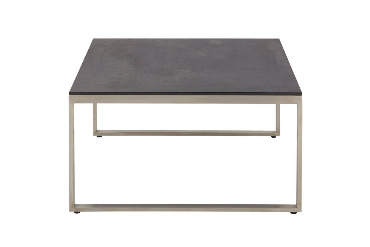 MASĂ DE LOUNGE  - culoare inox/maro închis, Design, plastic/metal (76/76/43cm) - Amatio