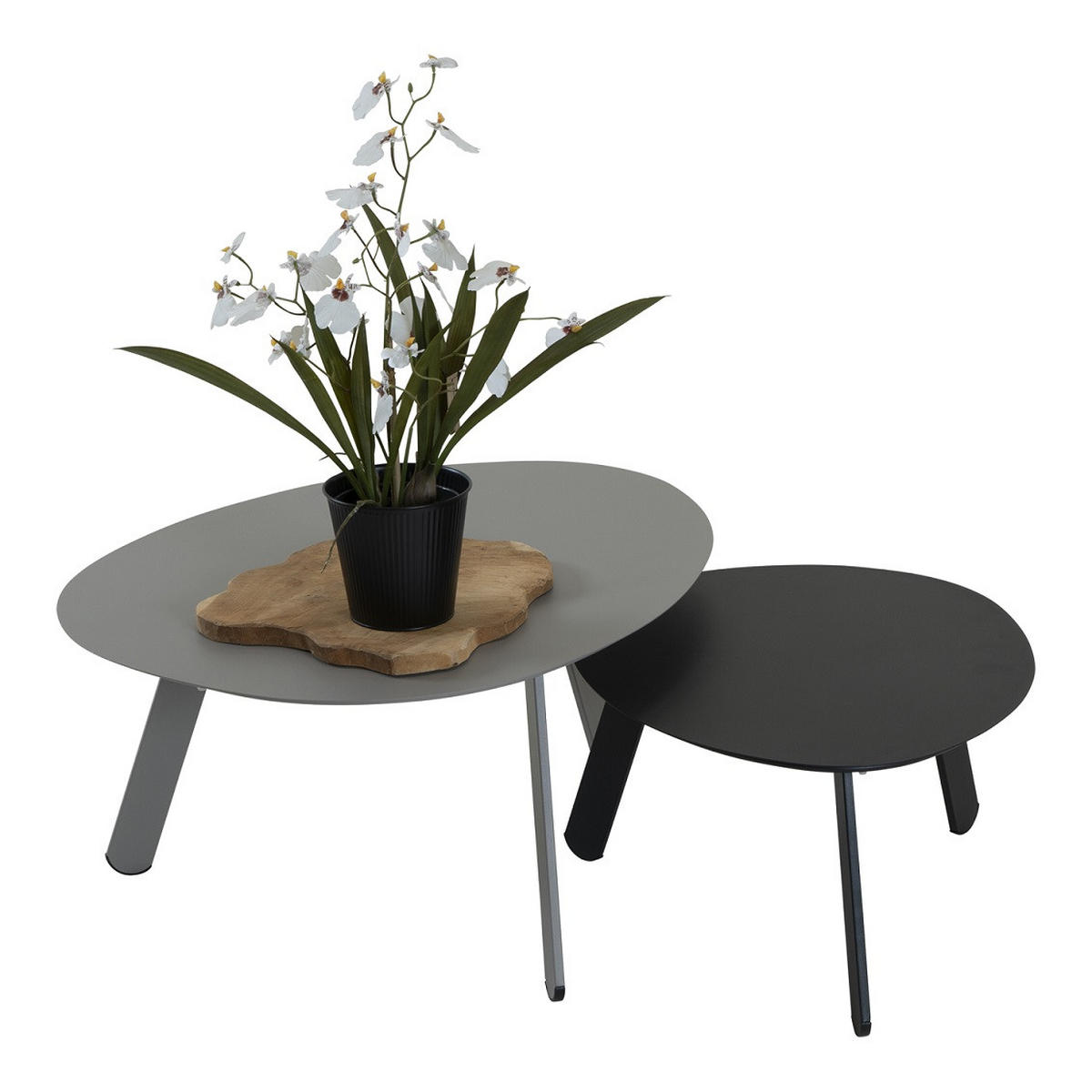 ZAHRADNÍ STOLEK, kov, 55/46/28 cm - černá, Moderní, kov (55/46/28cm) - Ambia Garden