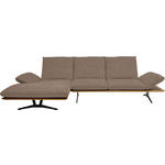ECKSOFA  in Flachgewebe Hellbraun  159/314 cm  - Hellbraun/Schwarz, Design, Holz/Textil (159/314cm) - Dieter Knoll