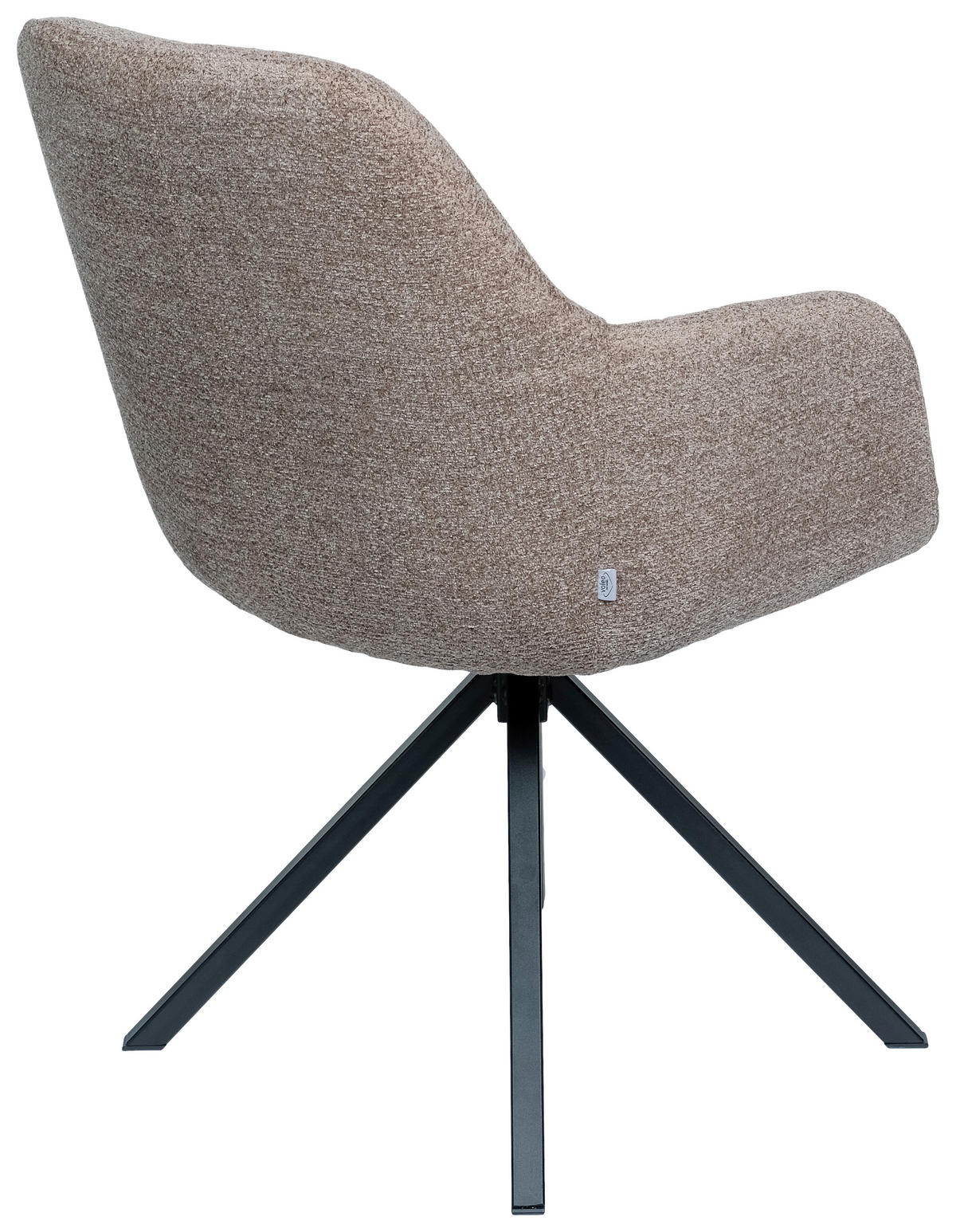 ARMLEHNSTUHL  in Stahl Chenille  - Taupe/Schwarz, Design, Textil/Metall (57/85,5/65cm) - Voleo