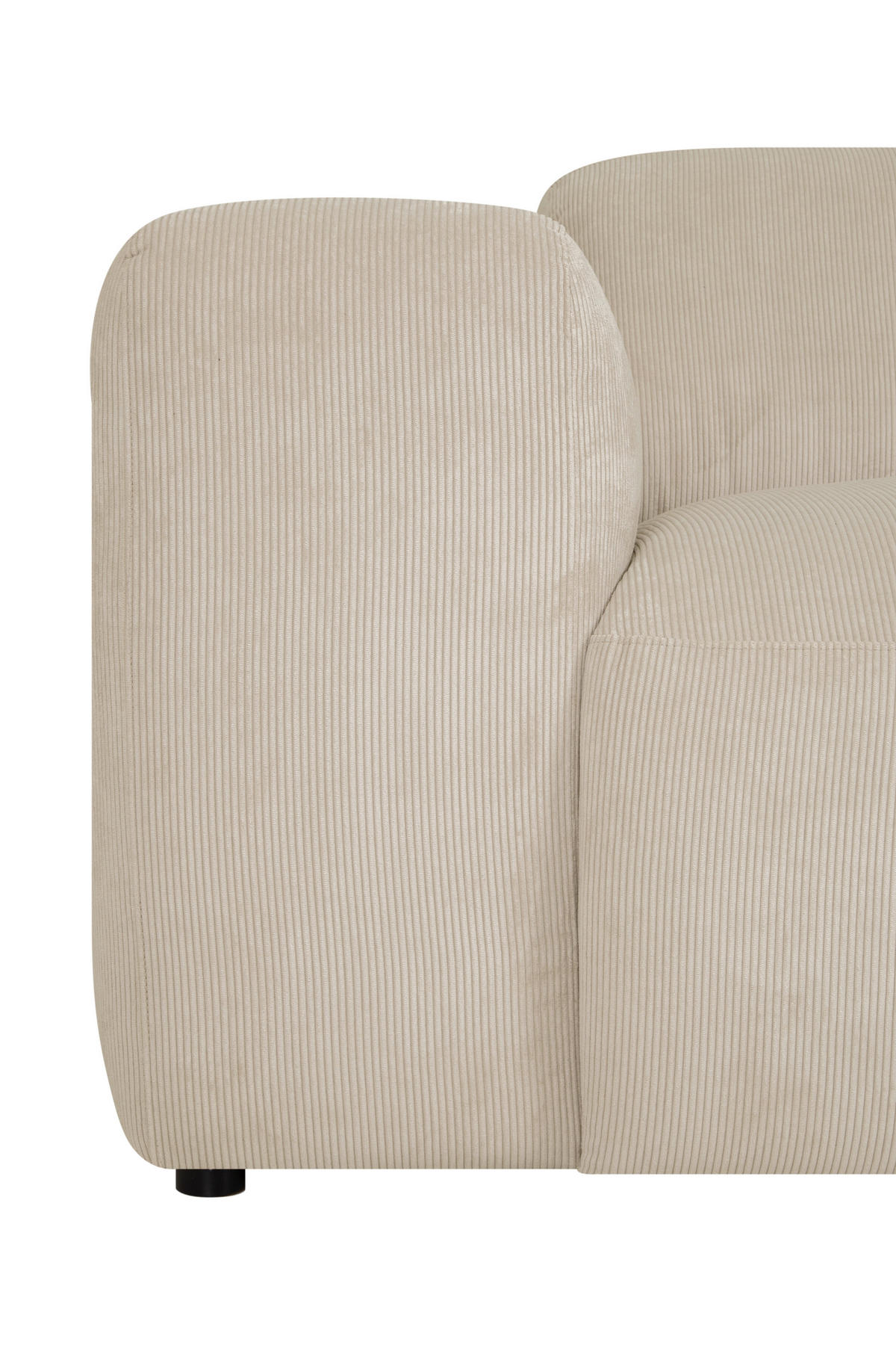 3-SITZER-SOFA Cord Beige  - Beige/Schwarz, Design, Kunststoff/Textil (247/75/104cm) - MID.YOU