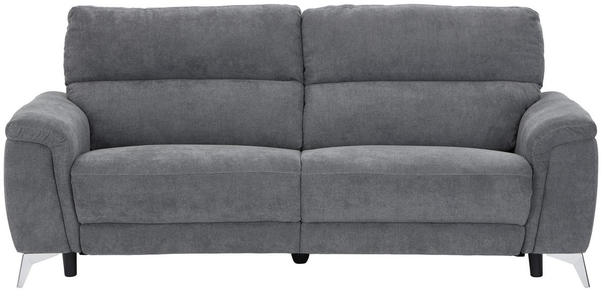 2-SITZER-SOFA Webstoff Grau, Chromfarben  - Chromfarben/Grau, KONVENTIONELL, Textil/Metall (215/97/97cm) - Livetastic