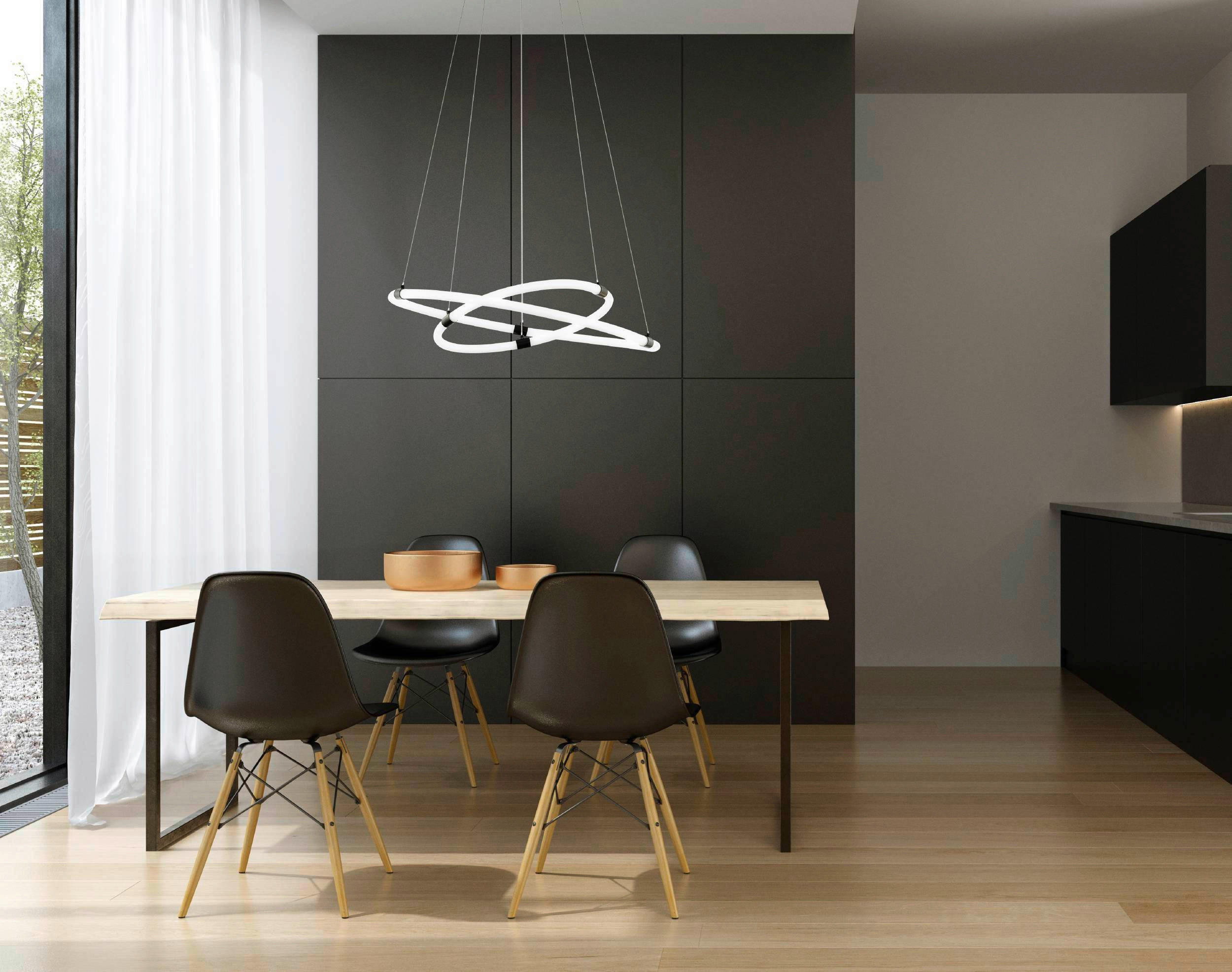 LED-HÄNGELEUCHTE Banderillas 60/120 cm   - Schwarz/Weiß, Design, Kunststoff/Metall (60/120cm) - Eglo