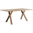 ESSTISCH in Holz 200/100/75 cm  - Eichefarben/Schwarz, Design, Holz/Metall (200/100/75cm) - Dieter Knoll