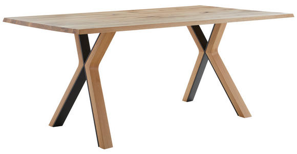 ESSTISCH in Holz 200/100/75 cm  - Eichefarben/Schwarz, Design, Holz/Metall (200/100/75cm) - Dieter Knoll