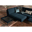 ECKSOFA in Flachgewebe, Struktur Dunkelblau  - Anthrazit/Dunkelblau, Design, Textil/Metall (230/254cm) - Ambiente